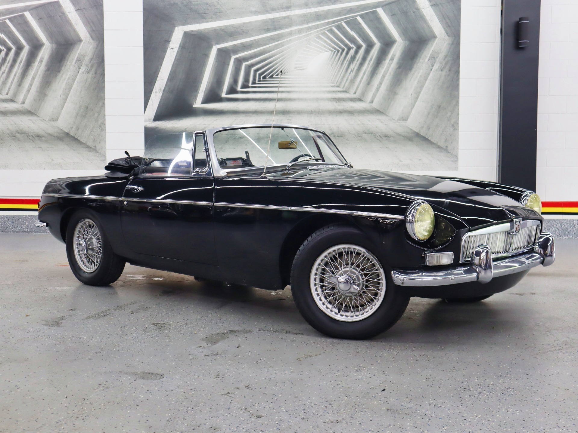 Black 1966 MG MGB Roadster Convertible